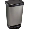 Poubelle à pédale 40L en plastique gris