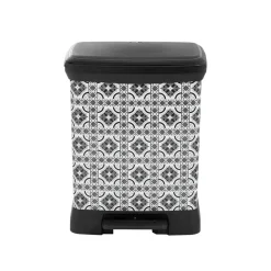 Poubelle à pédale motif carreaux de ciment 30 L