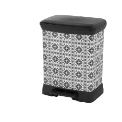Poubelle à pédale motif carreaux de ciment 30 L