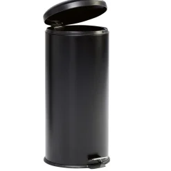 Poubelle à pédale métal noir 30 L