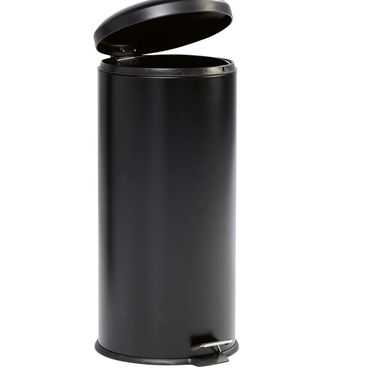 Poubelle à pédale métal noir 30 L
