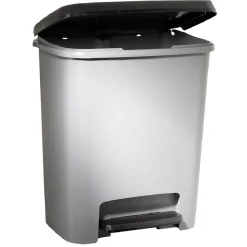 Poubelle à pédale plastique gris 25L