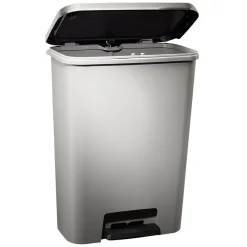 Poubelle à pédale plastique gris 50L
