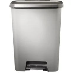 Poubelle à pédale plastique gris 50L