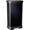 Poubelle à pédale plastique noir carbone 50L