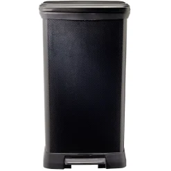 Poubelle à pédale plastique noir carbone 50L
