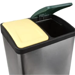 Poubelle à pédales tri sélectif 2 x 20 L