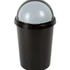Poubelle à rabat 25 L noire grise