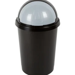 Poubelle à rabat 25 L noire grise