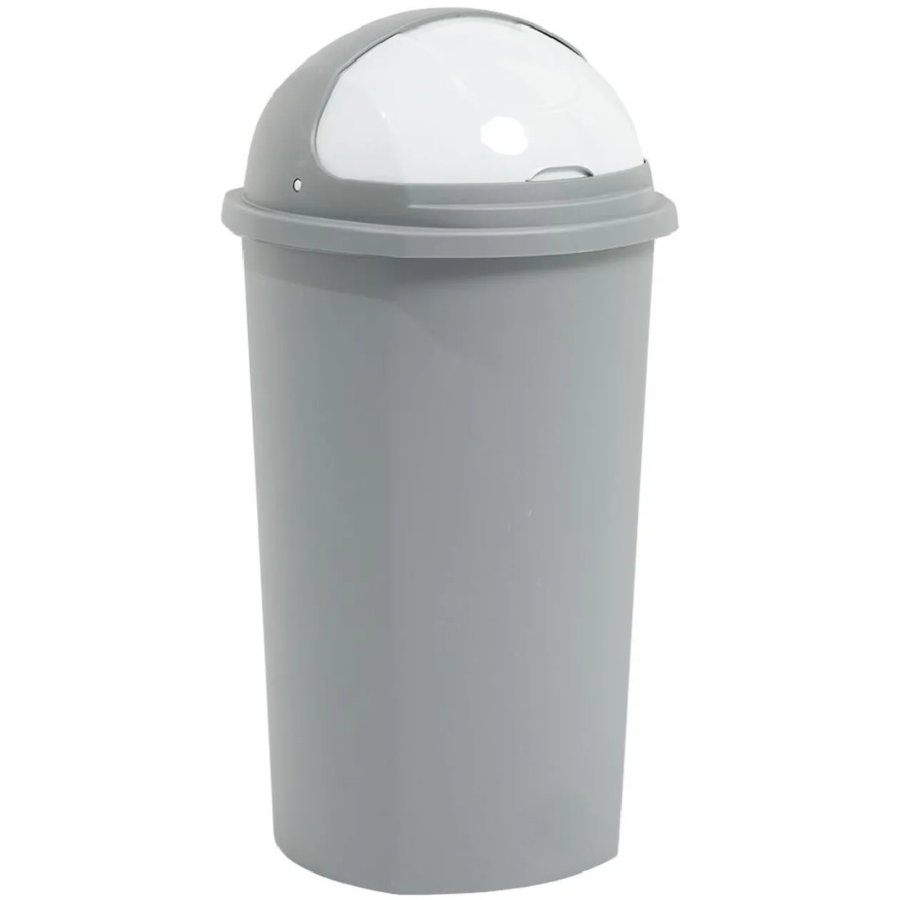 Poubelle à rabat grise Ø39,5xH75cm 50L