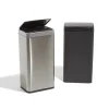 Poubelle automatique avec seau gris métallisé 40 L
