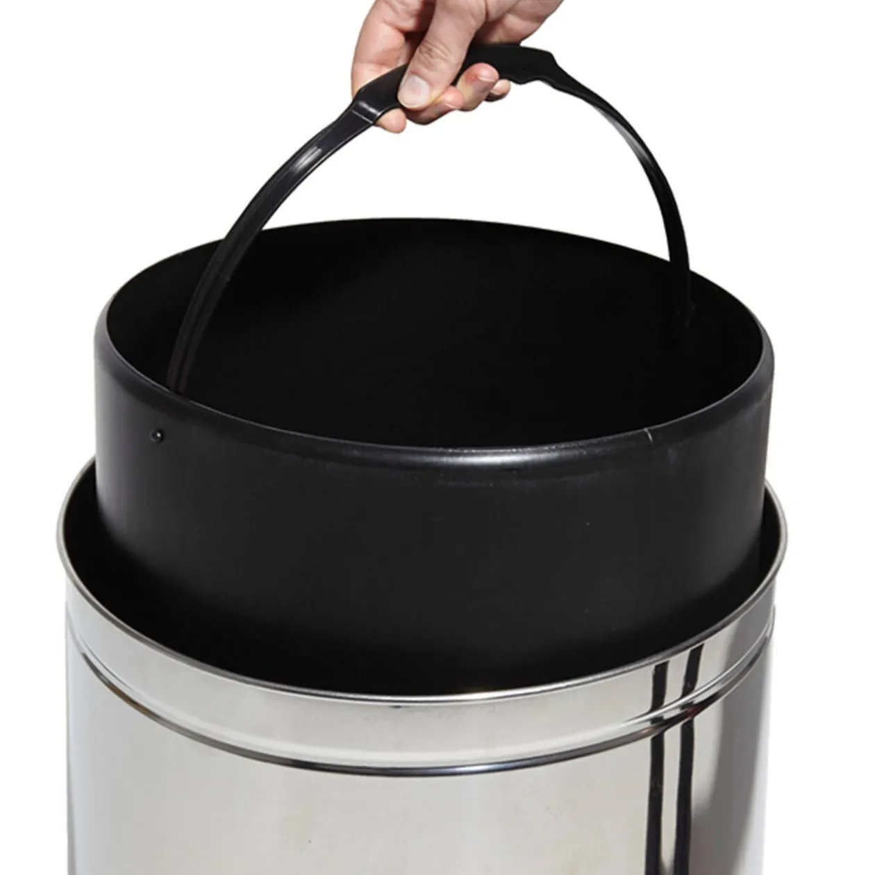 Poubelle automatique inox 28 L grise