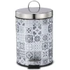 Poubelle de salle de bain en métal décor carreau de ciment 3L