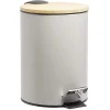 Poubelle de salle de bain 3L gris naturel