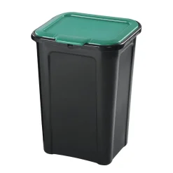 Poubelle de tri couvercle vert 45L