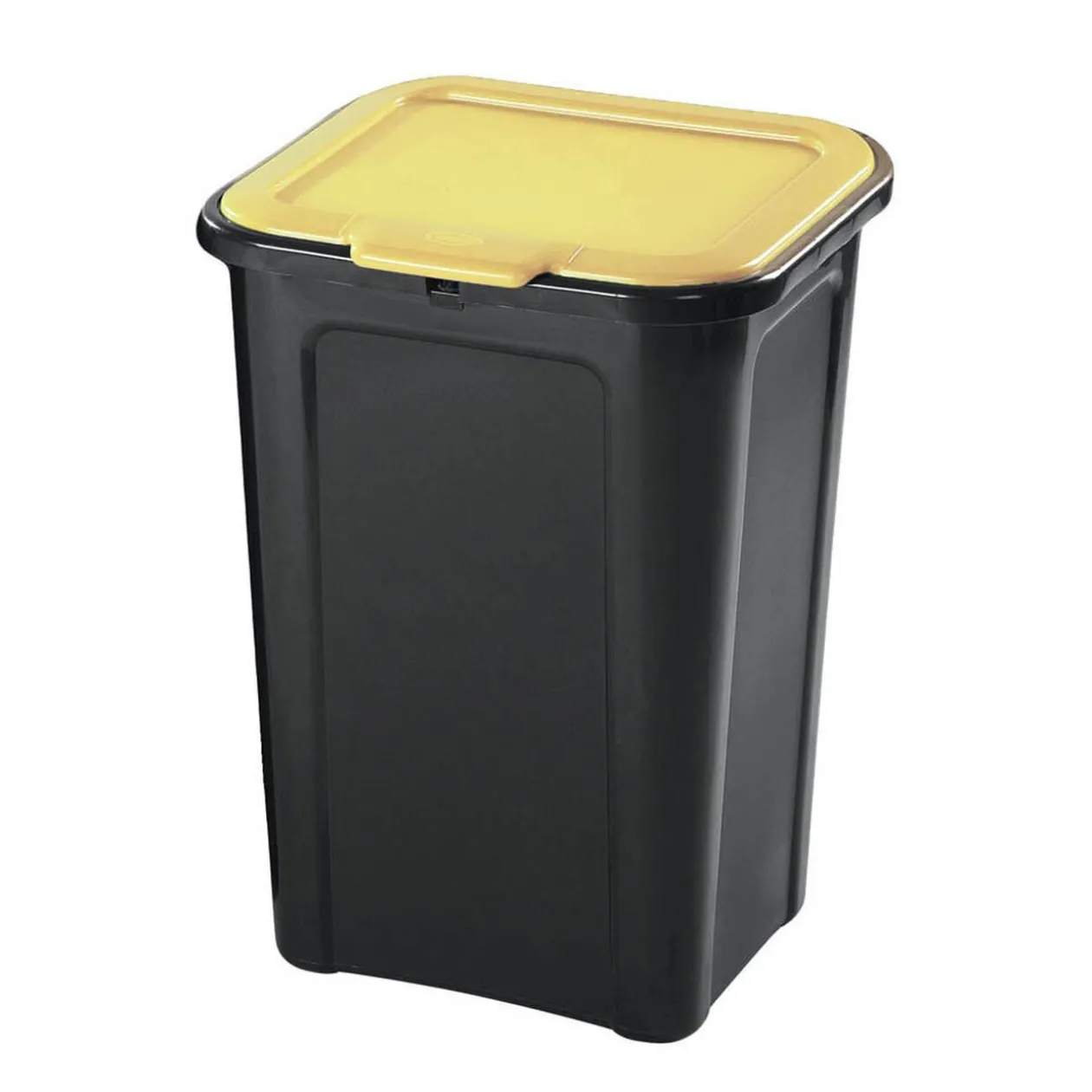 Poubelle de tri couvercle jaune 45L