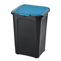 Poubelle de tri couvercle bleu 45L