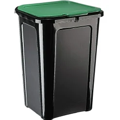 Poubelle de tri couvercle vert 45L