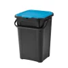 Poubelle de tri couvercle bleu 45L