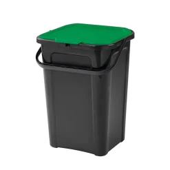 Poubelle de tri couvercle vert 45L