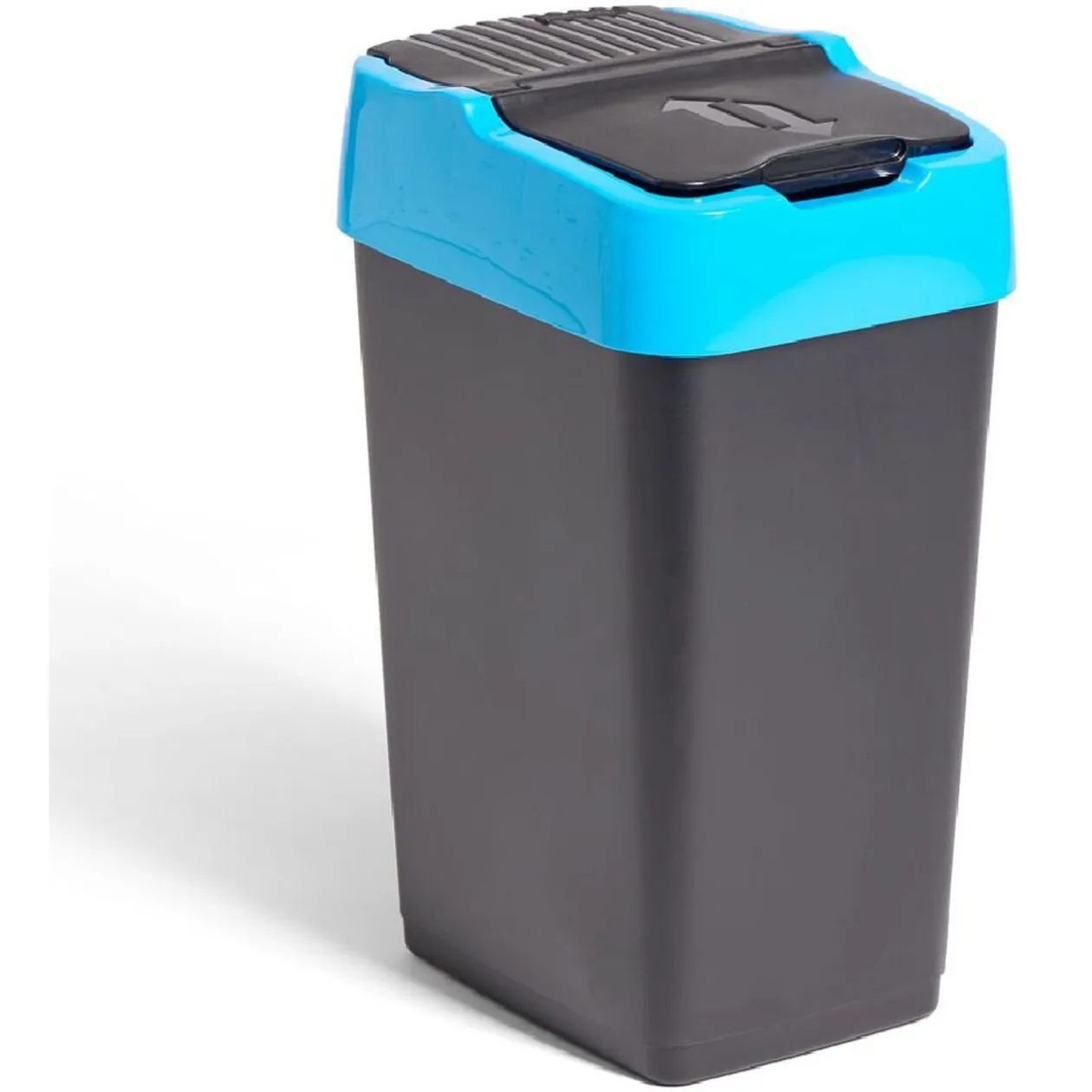 Poubelle de tri pour papier 18L plastique bleu et noir