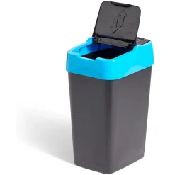 Poubelle de tri pour papier 18L plastique bleu et noir