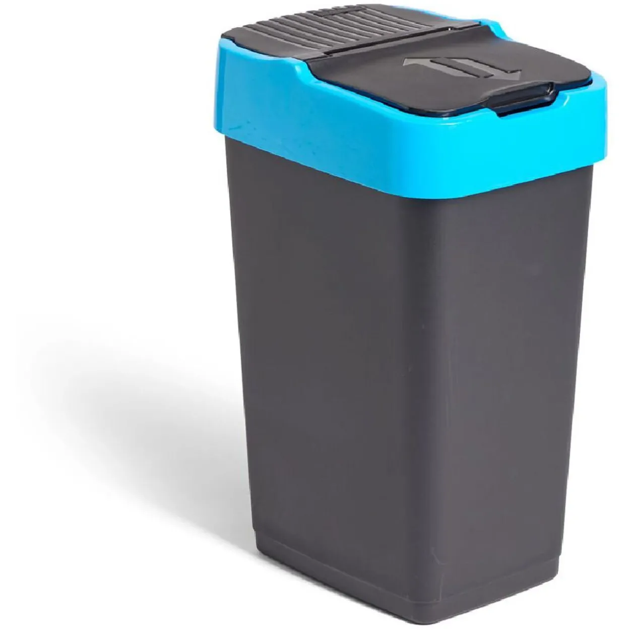 Poubelle de tri pour papier 35L plastique bleu et noir