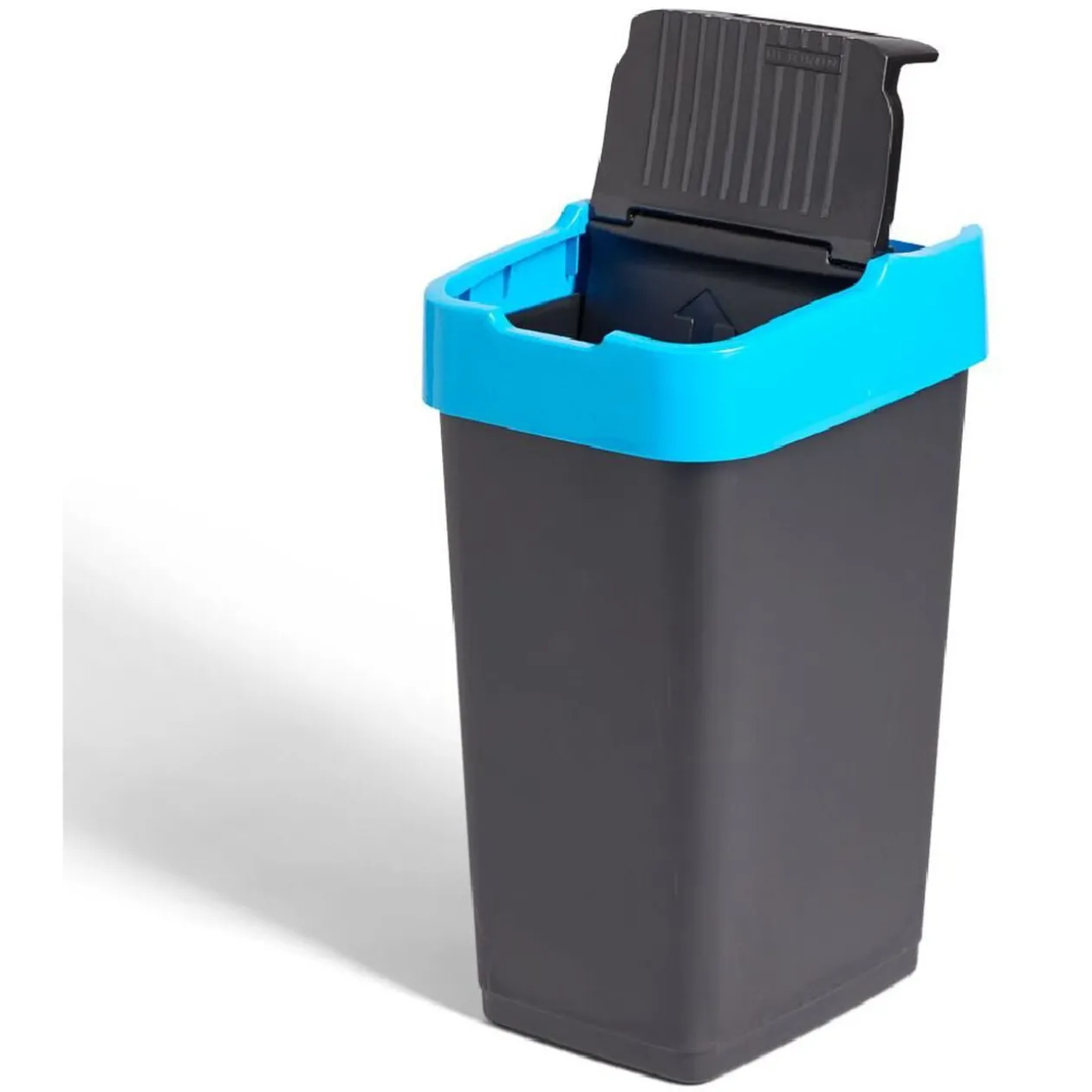 Poubelle de tri pour papier 35L plastique bleu et noir