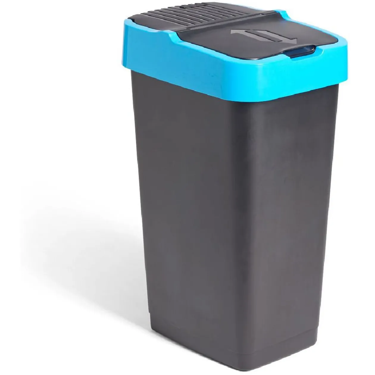 Poubelle de tri pour papier 60L plastique bleu et noir