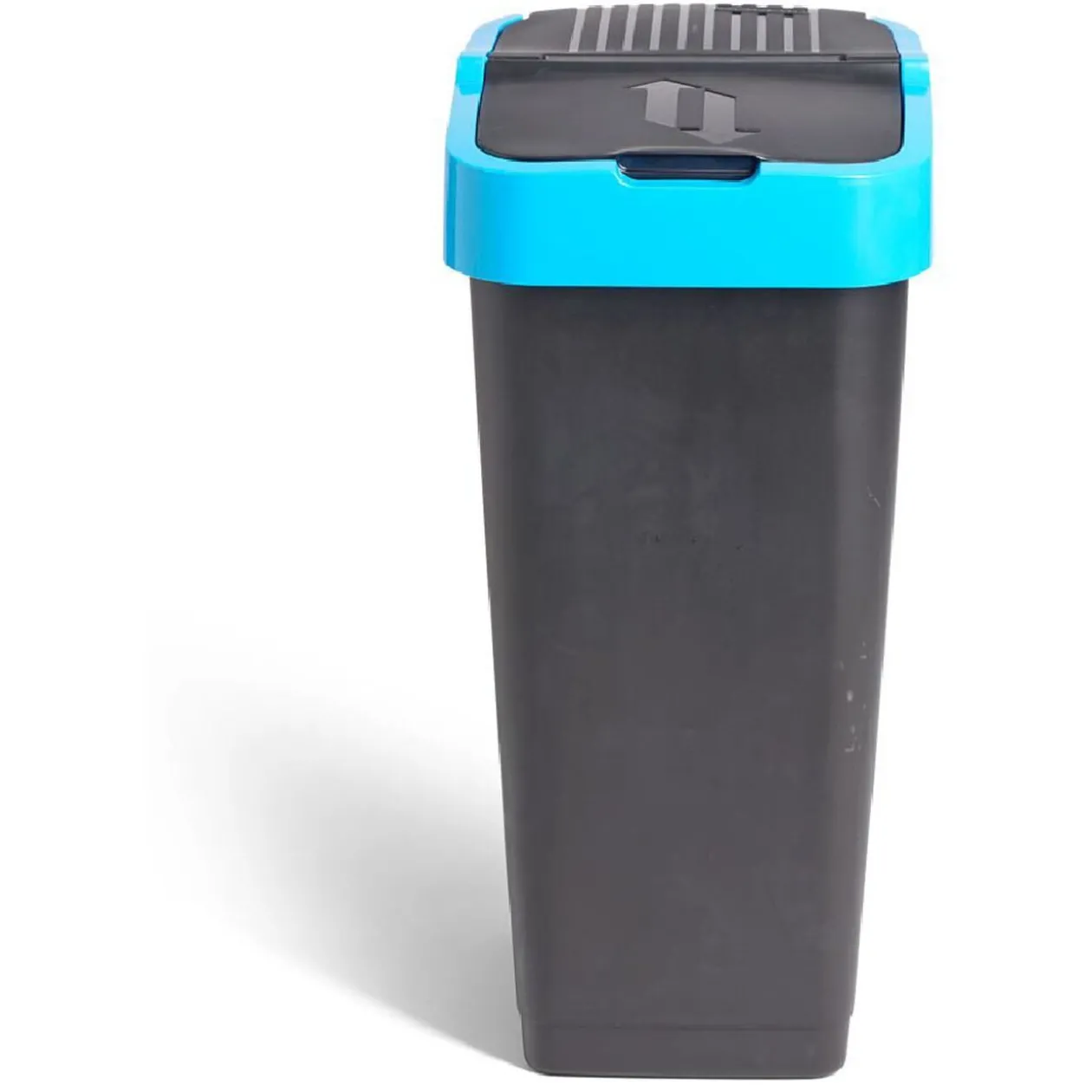 Poubelle de tri pour papier 60L plastique bleu et noir