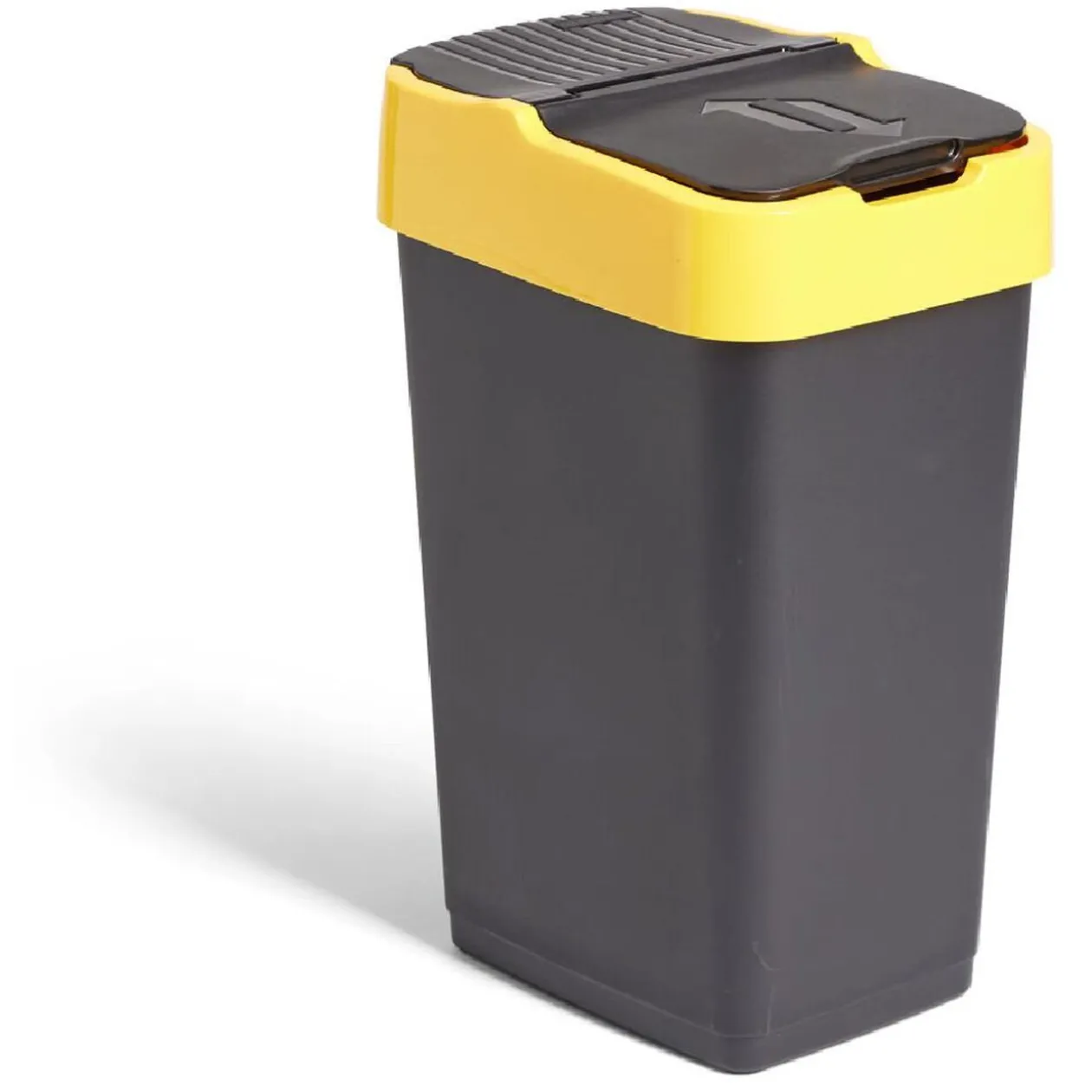 Poubelle de tri pour plastique 35L plastique jaune et noir