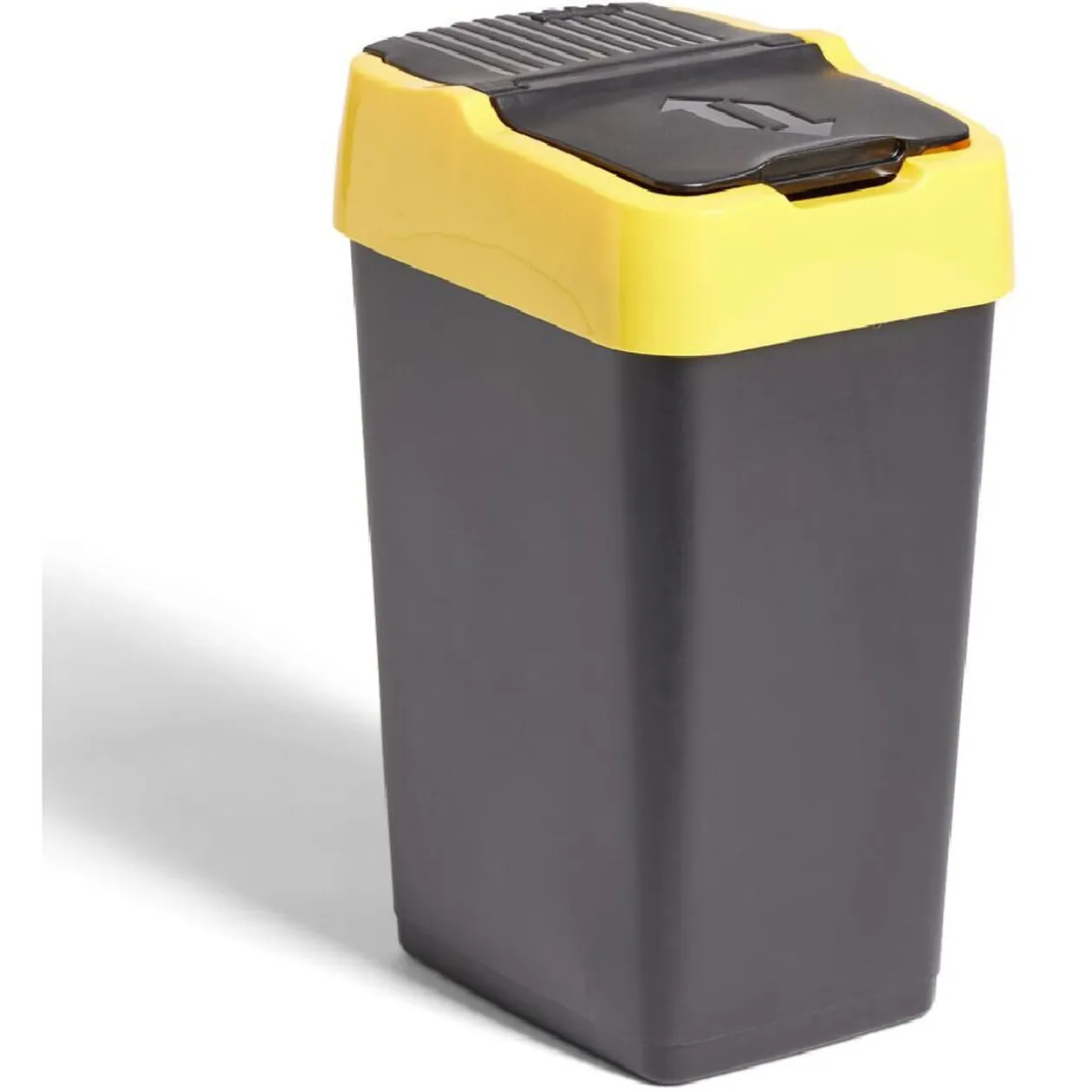 Poubelle de tri pour plastique 18L plastique jaune et noir