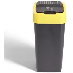 Poubelle de tri pour plastique 18L plastique jaune et noir