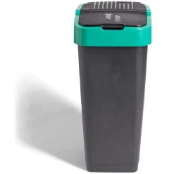Poubelle de tri pour verre 60L plastique vert et noir