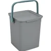 Poubelle forme container avec anse gris vert 9 L