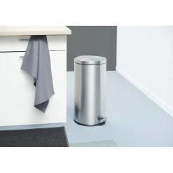 Poubelle grise à pédale ronde 30 L