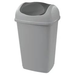 Poubelle grise à rabat 15 L