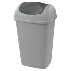 Poubelle grise et noire à rabat 9 L