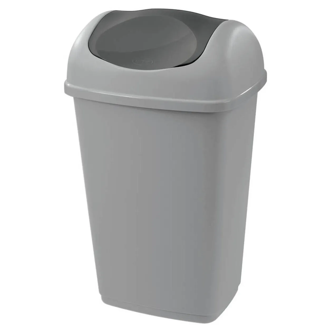 Poubelle grise et noire à rabat 9 L