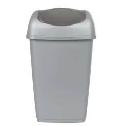 Poubelle grise et noire à rabat 15 L
