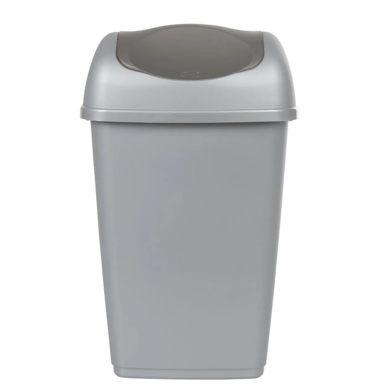 Poubelle grise et noire à rabat 15 L