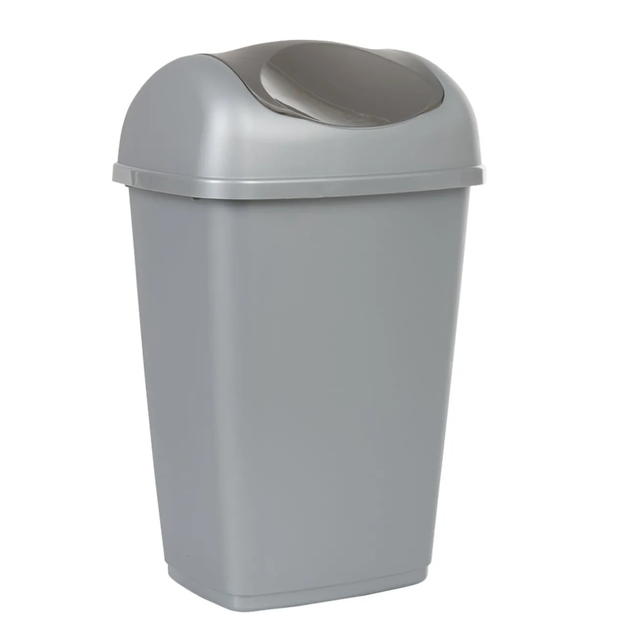 Poubelle grise et noire à rabat 15 L