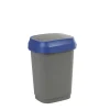 Poubelle rectangulaire plastique gris bleu 10L