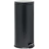 Poubelle ronde à pédale métal Noir 30l