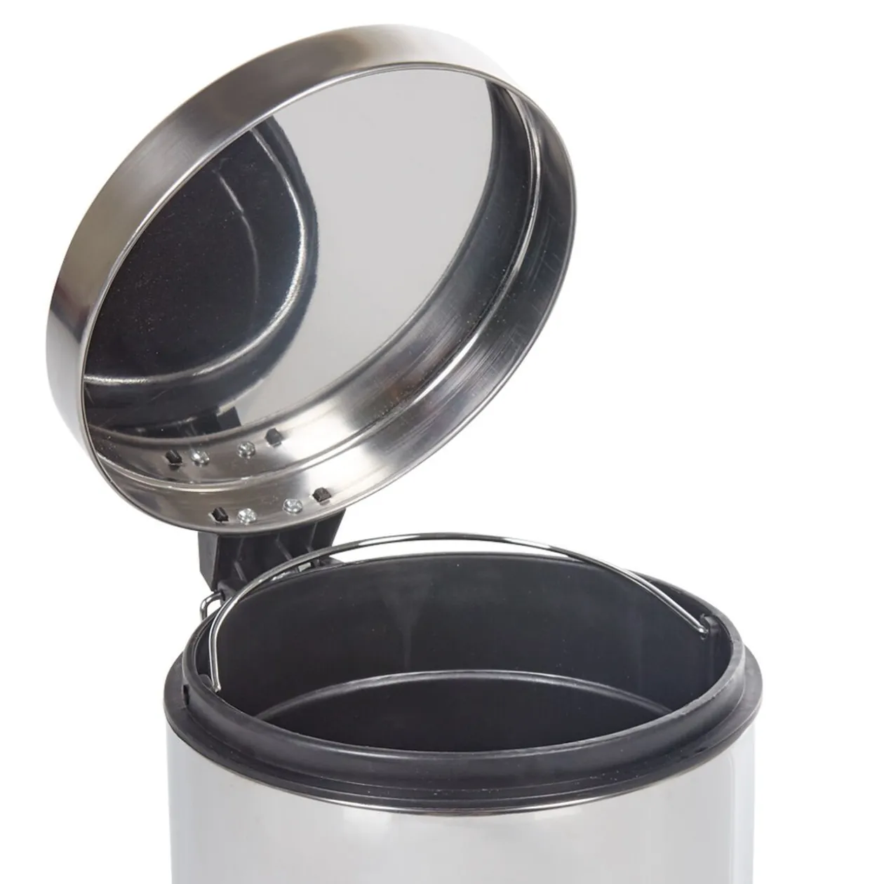 Poubelle ronde gris métallisé 5 L