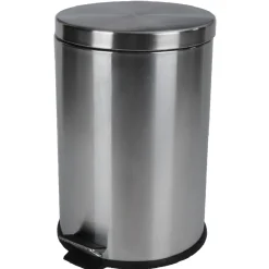 Poubelle ronde pédale gris métallisé 20 L