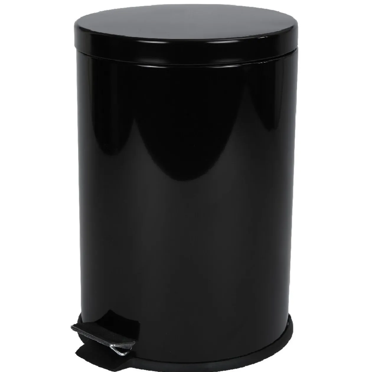 Poubelle ronde pédale noir 20 L