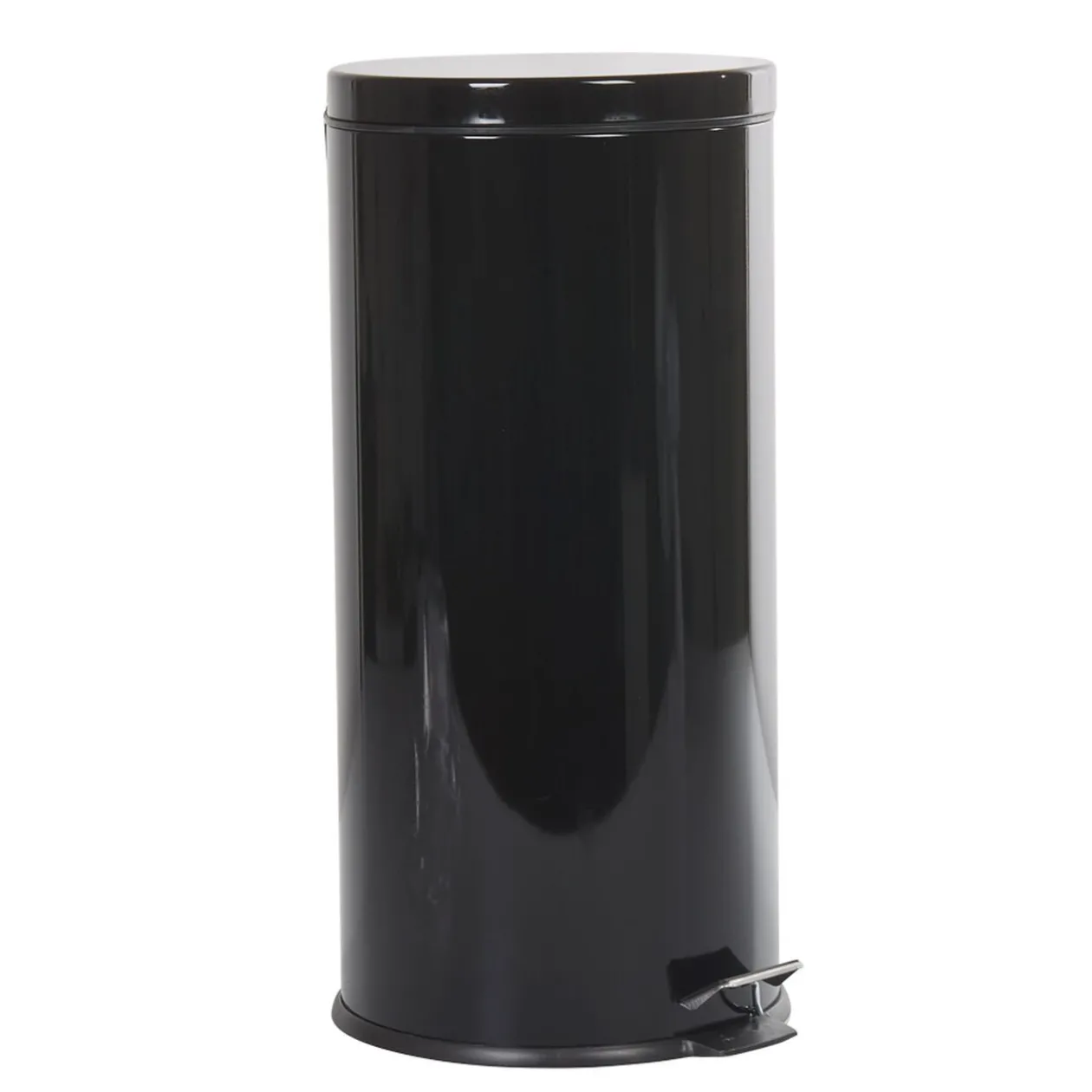 Poubelle ronde pédale noir 30 L