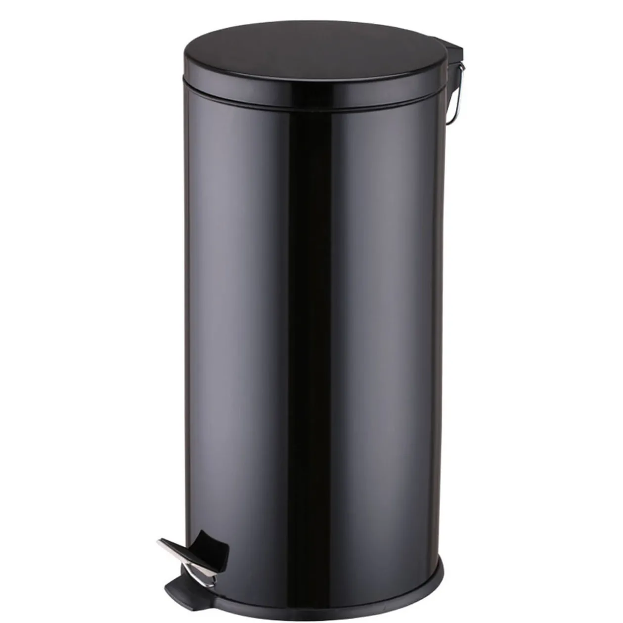 Poubelle ronde pédale noir 30 L