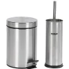 Poubelle salle de bain 3 L et brosse WC gris
